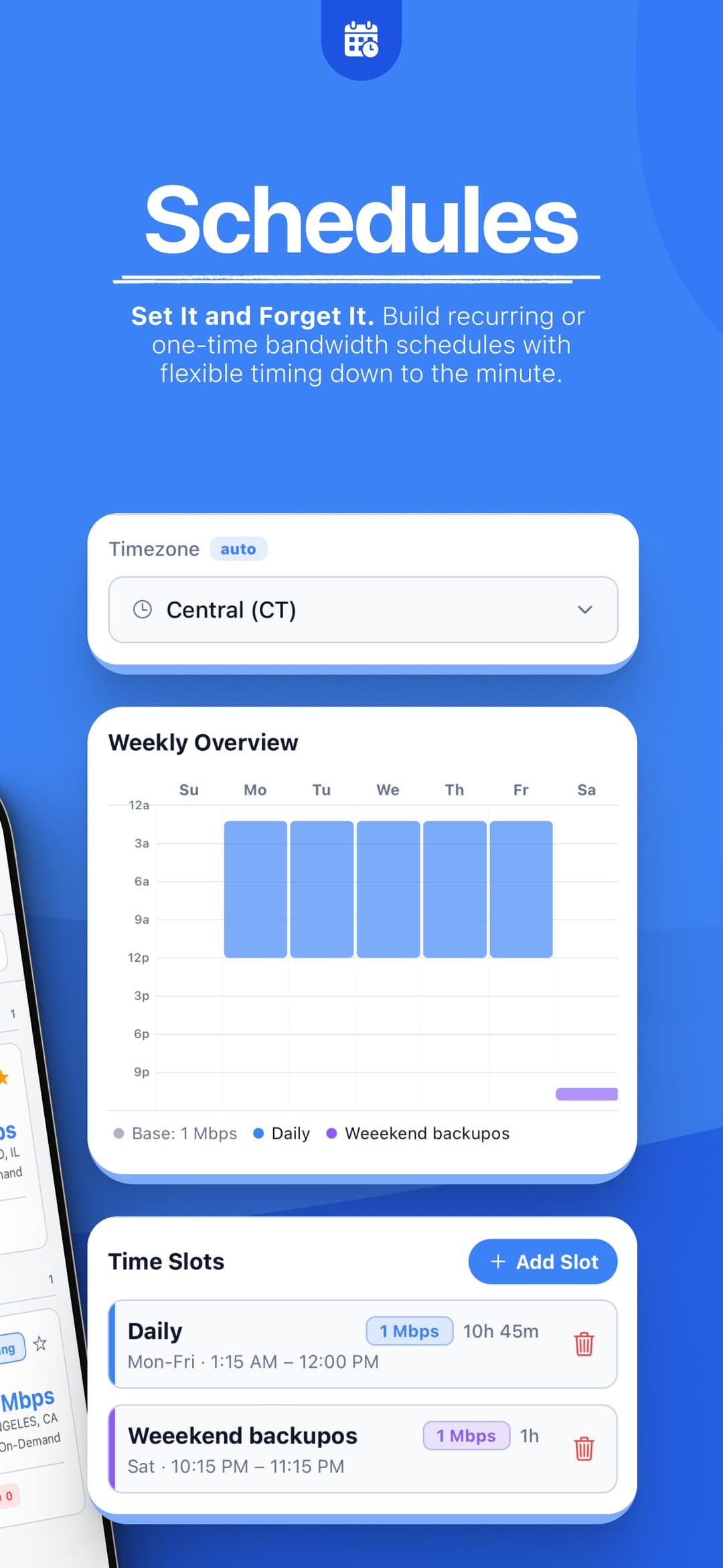 Nexari mobile app screenshot: Schedules